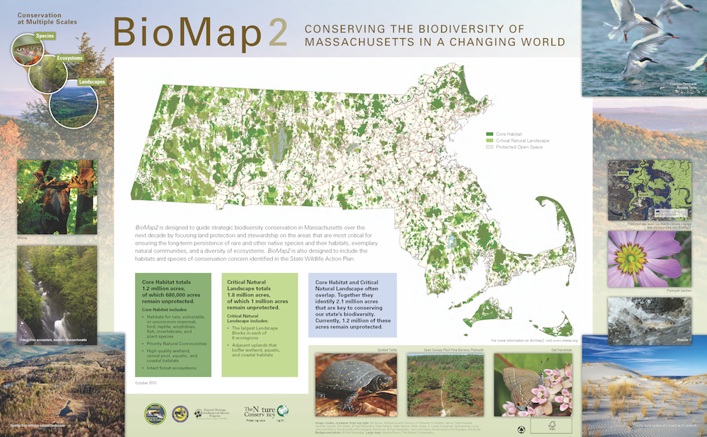 Honorable Mention: BioMap2: Conserving the Biodiversity of Massachusetts in a Changing World by the Massachusetts Natural Heritage & Endangered Species Program.