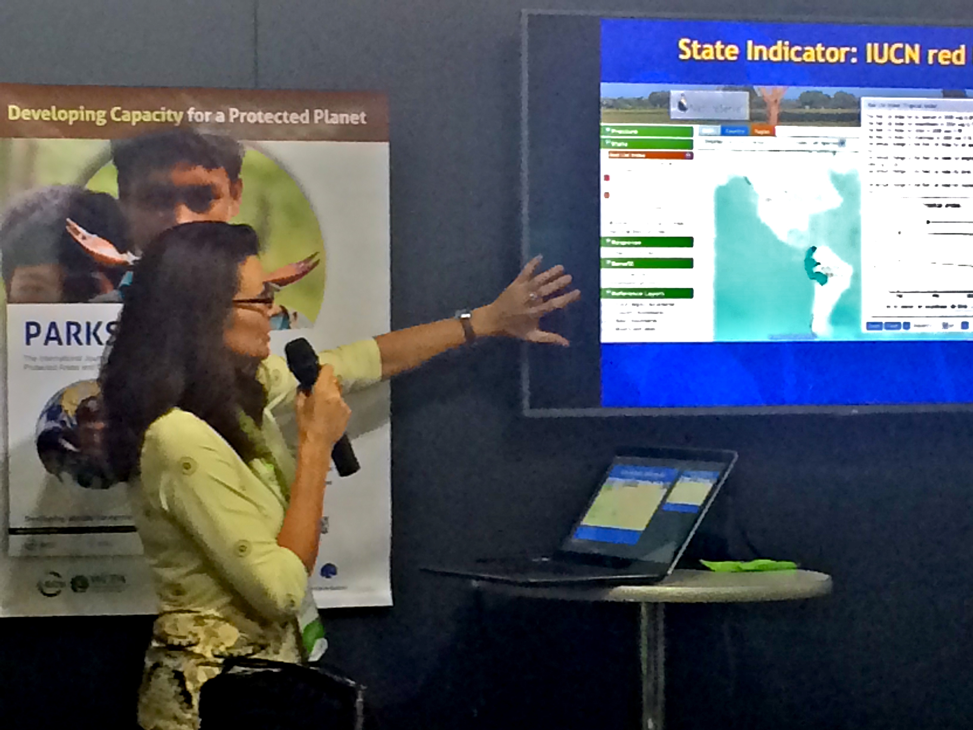 Chief Scientist Healy Hamilton unveiled NatureServe's new Biodiversity Indicators Dashboard at the World Parks Congress in Sydney.